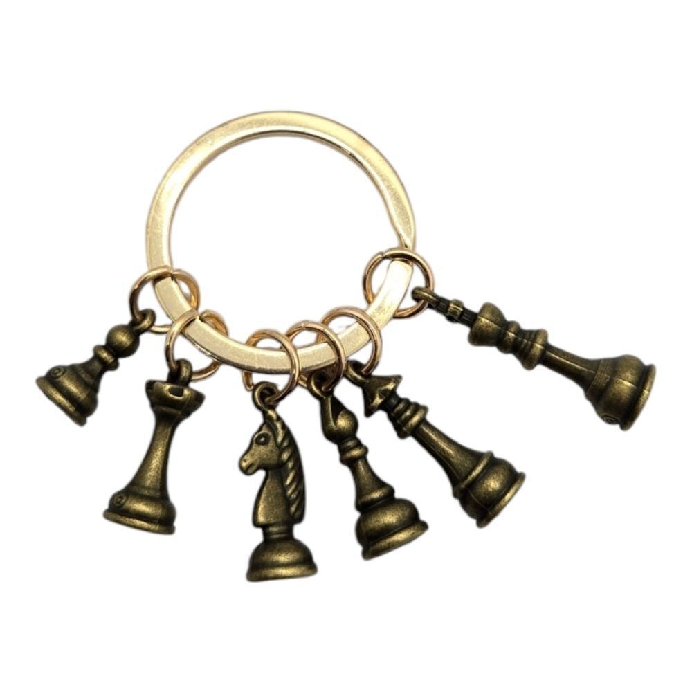 Chess Pawn Pieces King Queen Knight Rook Novelty Key Ring Gift Keyring Keychain - Picture 4 of 4